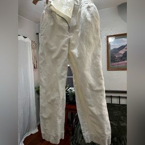 A.P.C. white high rise linen/cotton blend pants size: XS